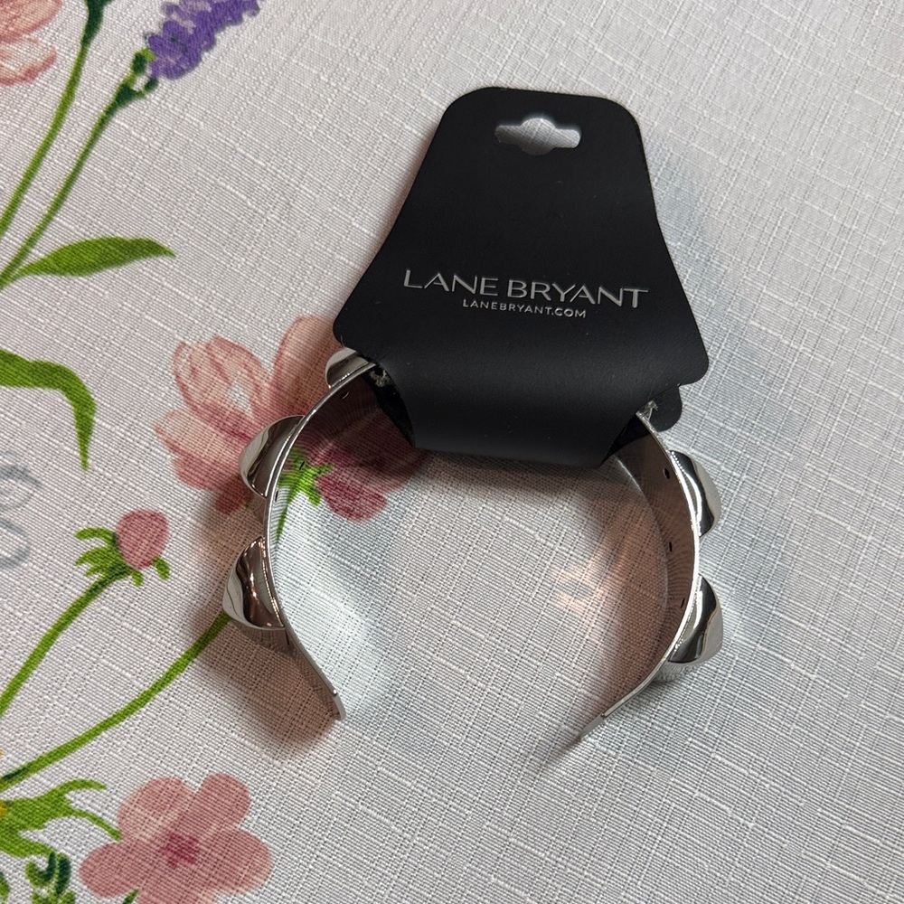 Lane Bryant Shiny Silver Open Cuff Brand New
